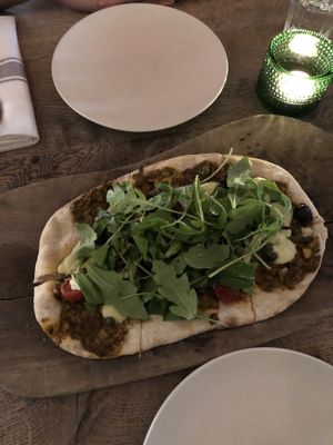Artichoke pizzetta at Farmacy in West London