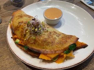 Protein omelette  at Farmacy in West London