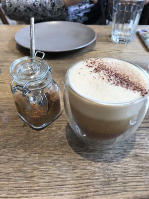 Almond cappuccino  at Farmacy in West London