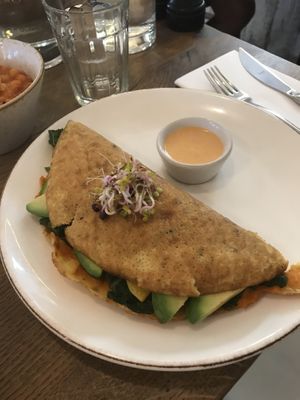 Protein omelette  at Farmacy in West London