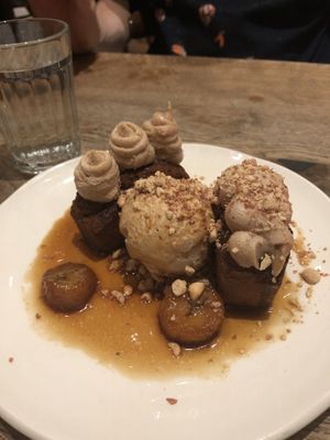 Banana & Peanut Butter Bread Pudding  at Farmacy in West London