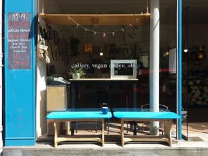 1944 // Gallery, Vegan Shop a une micro terrasse au soleil :)  at 1944 Gallery Vegan Shop in Paris