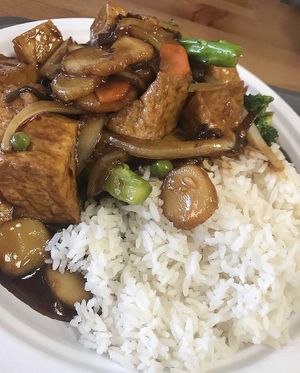 the garlic tofu is a staple in our house at Sun Tong Luck Asian Cuisine in Columbus