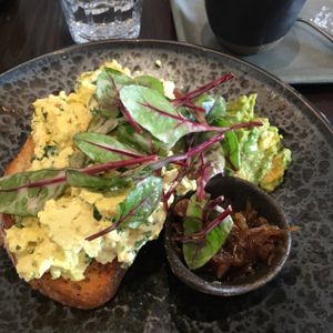 Tofu scramble from new vegan menu ☺️ at Round Bird in Lilydale