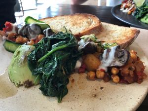 Spiced Potatoes with extras at Round Bird in Lilydale