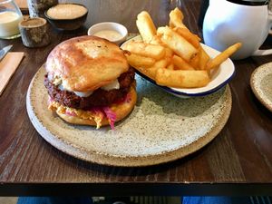 The Cauliflower Burger with Vegan Halloumi at Round Bird in Lilydale
