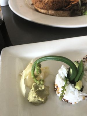 Vegan sushi roll with fiddlehead 💚 at Hilo Bay Cafe in Hilo