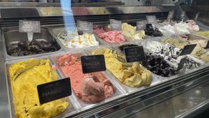 Vegan options are marked  at Gelato Marco in Trieste