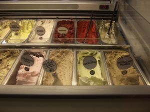 Ice cream! :) They have a lot of flavour of vegan ice cream. :) at Gelato Marco in Trieste