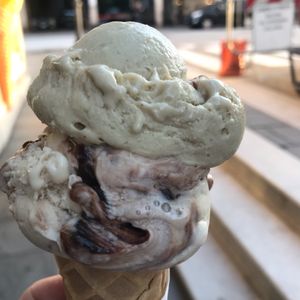 Vegan pistachio and I think Hazelnut. at Gelato Marco in Trieste