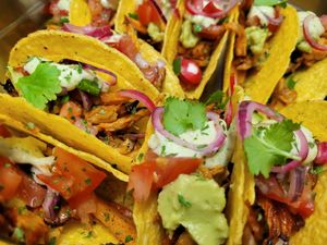 Tacos pulled oyster mushroom at Funky Jungle in Mechelen