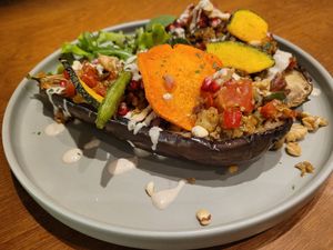Stuffed eggplant at Funky Jungle in Mechelen