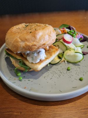 Kingfisher (tofish) burger at Funky Jungle in Mechelen