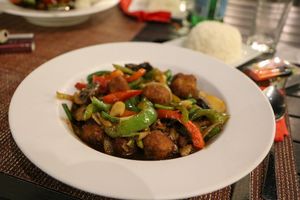 cashew stir-fry with tofu at Avantika in Simpson Bay