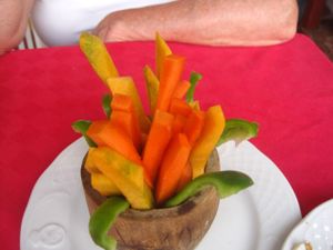 Raw veggies for munching. It was nice! at La Berenjena in Vinales