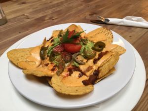 vegan nachos  at Whispers Cafe in Levin