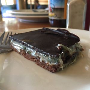 sugar free chocolate peppermint slice  at Whispers Cafe in Levin
