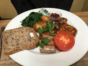 Vegan big breakfast  at Whispers Cafe in Levin