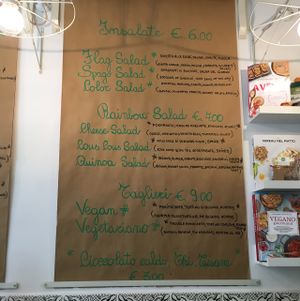 Menu at Lattuga in Rome