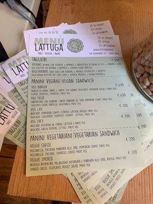 A variety of vegan and vegetarian sandwiches plus salads  at Lattuga in Rome