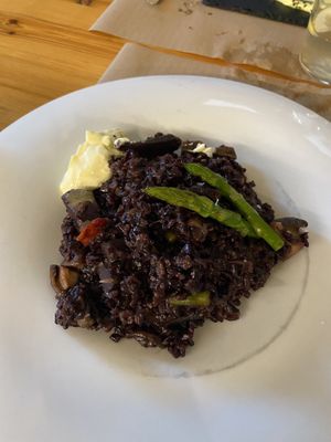 Mushroom rice and alioli  at Clorofil-la in Mahon