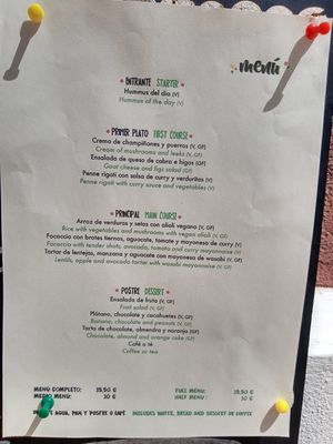 Fixed menu at Clorofil-la in Mahon