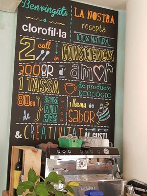 Board at Clorofil-la in Mahon