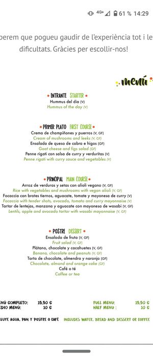 Changing menu at Clorofil-la in Mahon