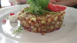 Timbal de lentejas at Clorofil-la in Mahon