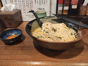 Dandanmian and the kimchi side (It was more when it came out, I forgot  to take this picture before eating i was so hungry) at Qiu Dou Ru La Mien - Hagi Soymilk Ramen in Kaohsiung