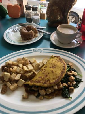 Omelet with spinach and tofu “feta"  at The Tasty in Philadelphia