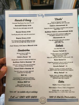 Menu at The Tasty in Philadelphia