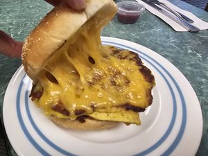 Gooey stretchy cheez on the Dirty Jersey at The Tasty in Philadelphia