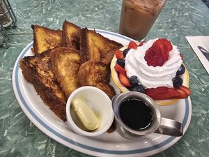 French toast and oatmilk chai at The Tasty in Philadelphia