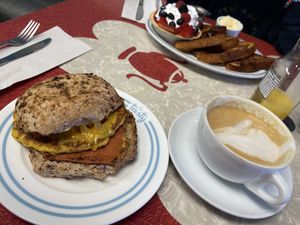 Dirty Jersey, French toast and lattee  at The Tasty in Philadelphia