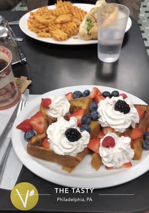 French toast with berries and cream! at The Tasty in Philadelphia