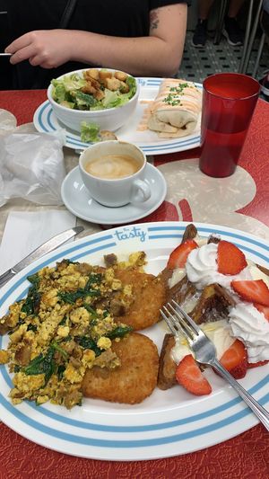 Delux burrito and a sample breakfast platter at The Tasty in Philadelphia