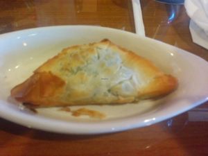vegan spinach pie at Pita Plate in Morehead City