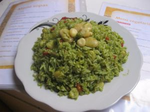 Arroz verde. at Pukasoncco arte y Restaurant in Paracas