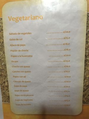 veg section  at Pukasoncco arte y Restaurant in Paracas