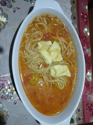 Sopa de queso! umhhhh!  at Pukasoncco arte y Restaurant in Paracas