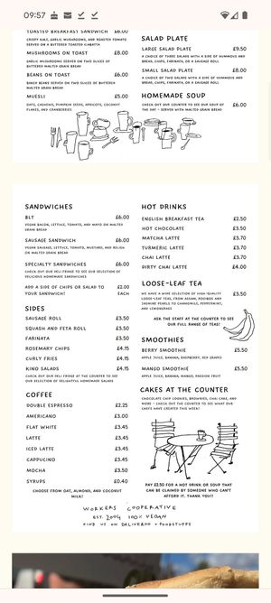 Menu (photo 2 of 2) at Cafe Kino in Bristol