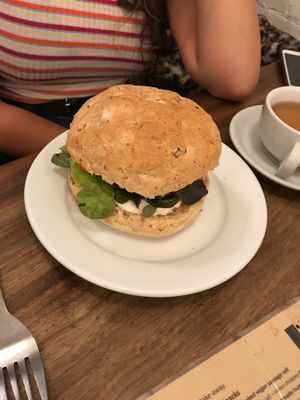 Satay burger at Cafe Kino in Bristol