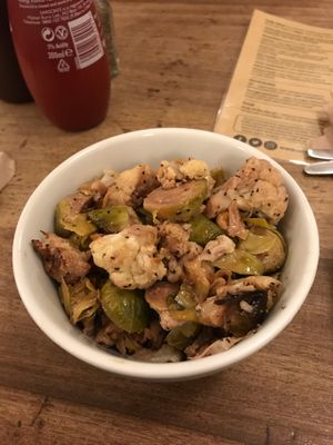 Brussel sprout, cauliflower and walnut salad  at Cafe Kino in Bristol