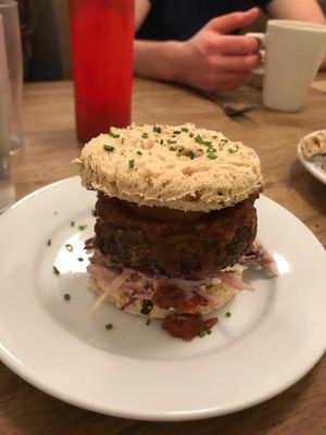 Spicy burger  at Cafe Kino in Bristol