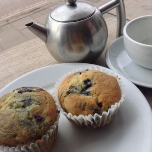 Blueberry muffins 💚 at Cafe Kino in Bristol