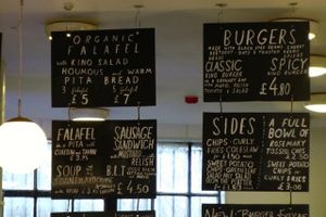 A couple of the Kino menu boards at Cafe Kino in Bristol