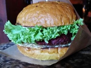 vegan burger at Favorite Place - mozhzhevel'nik in Kyiv