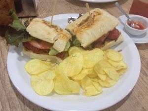 Sausage sandwich at O Vegano in Belo Horizonte