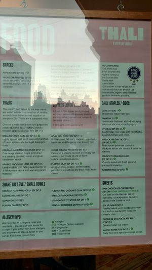 Menu at Thali Cafe - Montpelier in Bristol
